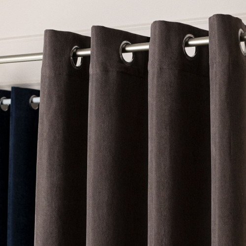 Zasłona welurowa gotowa na przelotkach Weluria, kolor szarobrązowy, rozmiar 140x250 cm