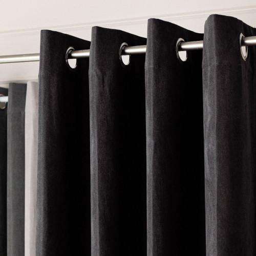 Zasłona welurowa gotowa na przelotkach Weluria, kolor antracytowy szary, rozmiar 140x250 cm