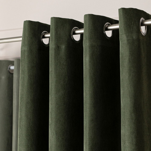 Zasłona welurowa gotowa na przelotkach Weluria, kolor zielony, rozmiar 140x250 cm