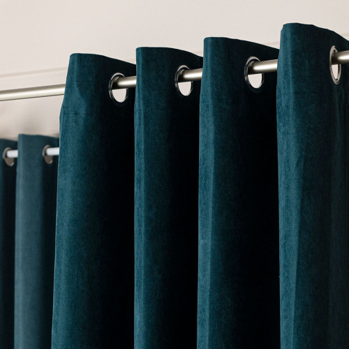 Zasłona welurowa gotowa na przelotkach Weluria, kolor petrol niebieski, rozmiar 140x250 cm