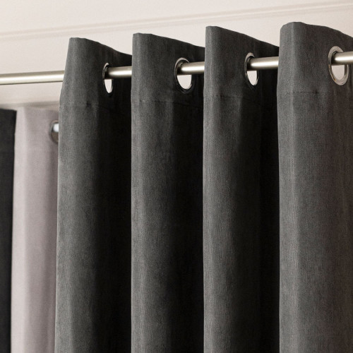  Zasłona welurowa gotowa na przelotkach Weluria, kolor ciemny szary, rozmiar 140x250 cm