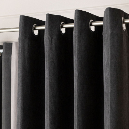 Zasłona welurowa gotowa na przelotkach Weluria, kolor szary grafitowy, rozmiar 140x250 cm