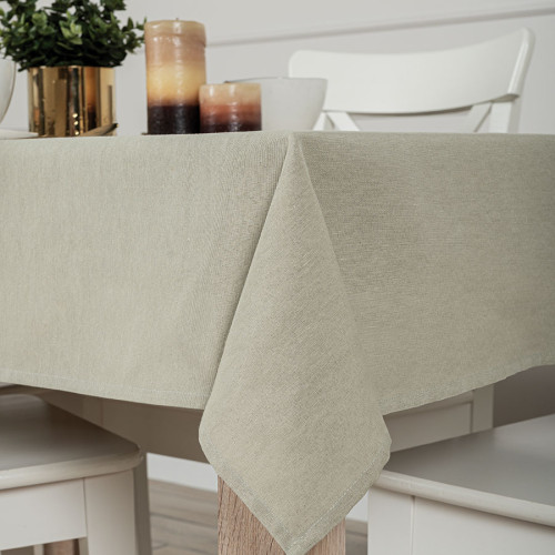 Wodoodporny obrus bawełniany, kolor szaro-zielony, dwa rozmiary, Natura