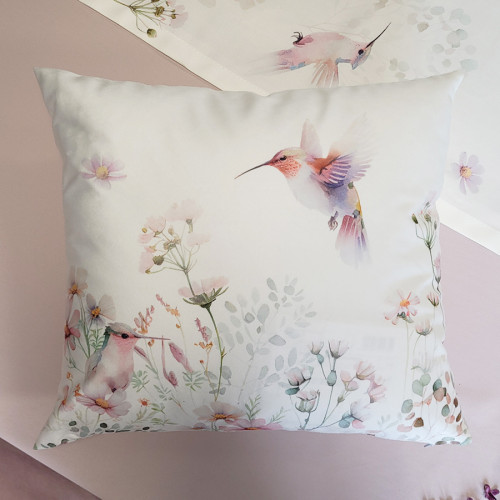 Poszewka welwetowa na poduszkę z motywem zwierzęco-roślinnym, rozmiar 40x40 cm, Polina