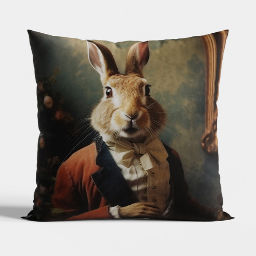 Dekoracyjna poszewka welwetowa Królik w rozmiarze 40x40 cm, kolor ciemnobrązowy