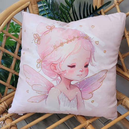 Poduszka z wypełnieniem silikonowym dwustronna z mikrofibry, motyw księżniczki, rozmiar 40x40cm