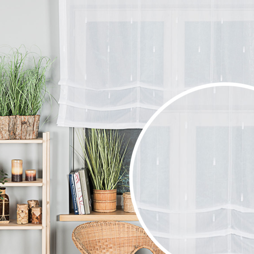 Roleta rzymska gotowa ze wzorem po całości,  kolor biały, rozmiar 160x135 cm