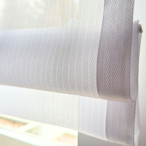 Roleta rzymska do kuchni na karnisz ze sznurkiem, kolor off white Jodełka - szyta na wymiar