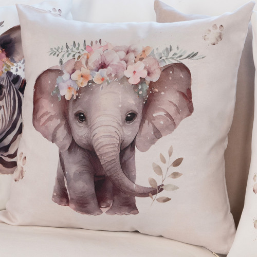 Poszewka do pokoju dziecięcego Słoń Dżungla, rozmiar 45x45 cm