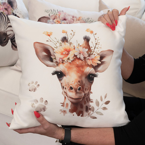 Poszewka do pokoju dziecięcego Żyrafa Dżungla, rozmiar 45x45 cm