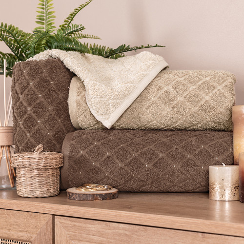 Brązowy ręcznik bawełniany Oliwier 