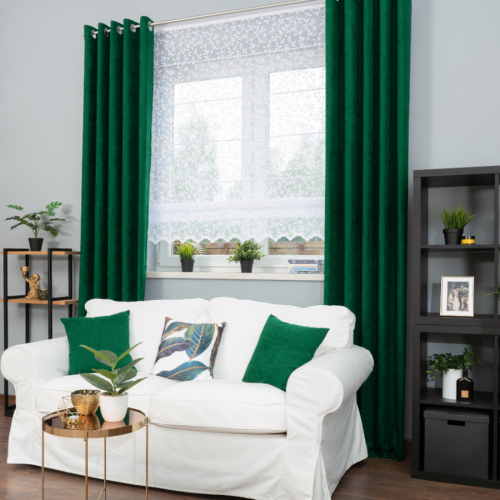 Roleta rzymska gotowa, 160x180 cm z firany żakardowej w liście, kolor biały