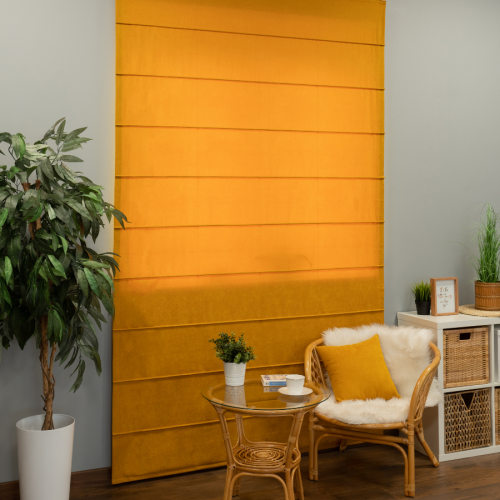 Żółta gotowa roleta rzymska Milas, rozmiar 160x260 cm