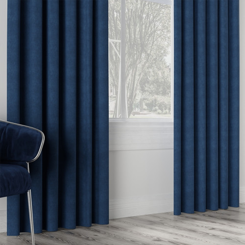 Miękka gotowa zasłona na przelotkach, kolor granatowy, rozmiar 140x250cm, Idalia