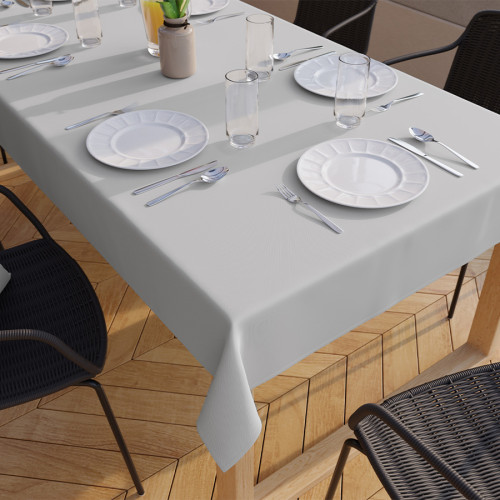 Szary obrus wodoodporny gładki na listwie	