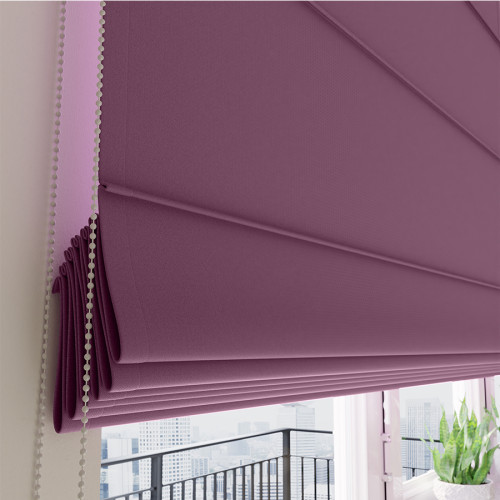 Roleta rzymska typu blackout, kolor jagodowy 821 - szyta na wymiar