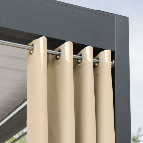 Gotowa zasłona tarasowa na przelotkach Gardenia, kolor ciemny kremowy, dostępna w kilku rozmiarach
