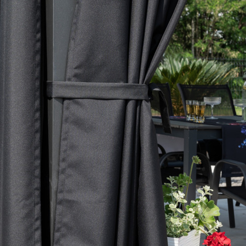 Szarfa dekoracyjna do zasłon tarasowych, rozmiar 5x140 cm, kolor czarny