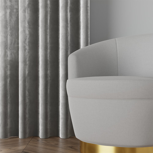 Zasłona welwetowa pastelowy szary do szyny sufitowej Velvi