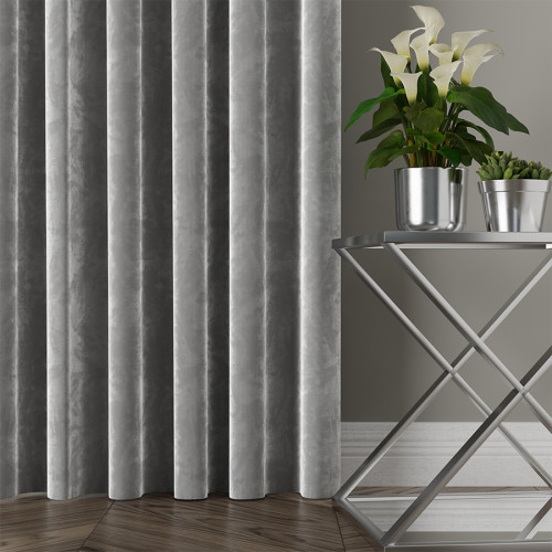 Zasłona welwetowa chłodny szary na fleksach Velvi