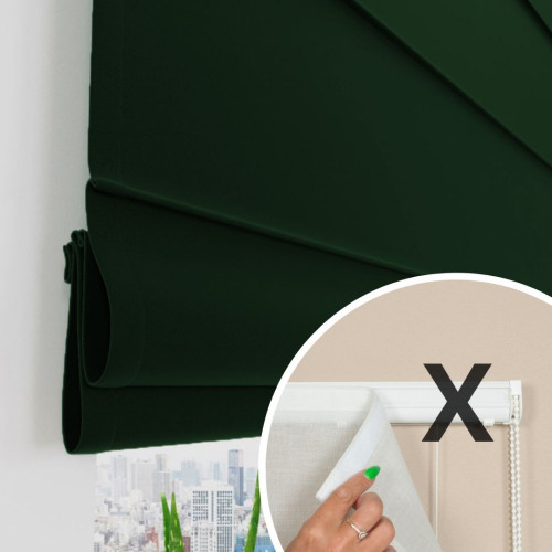 Materiał do mechanizmu rolety rzymskiej kolor zielony butelkowy - szyta na wymiar