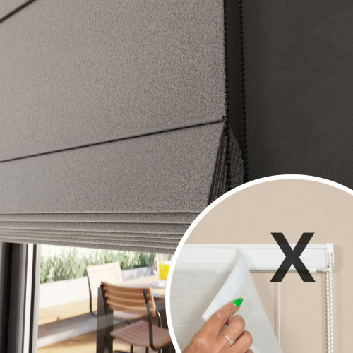 Materiał do mechanizmu rolety rzymskiej 100% zaciemniający kolor ciepły szary - szyta na wymiar