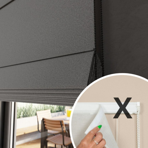 Materiał do mechanizmu rolety rzymskiej 100% zaciemniający kolor ciemny szary - szyta na wymiar