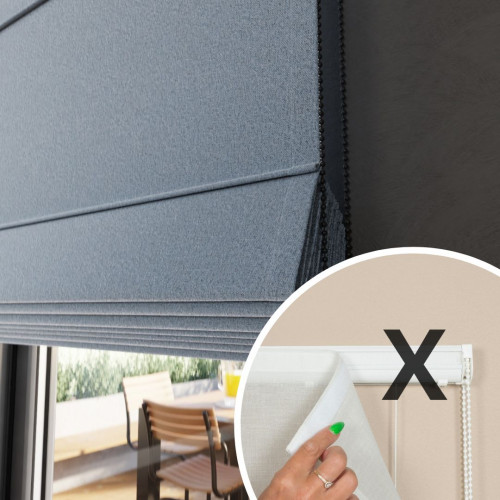 Materiał do mechanizmu rolety rzymskiej 100% zaciemniający niebieski - szyta na wymiar