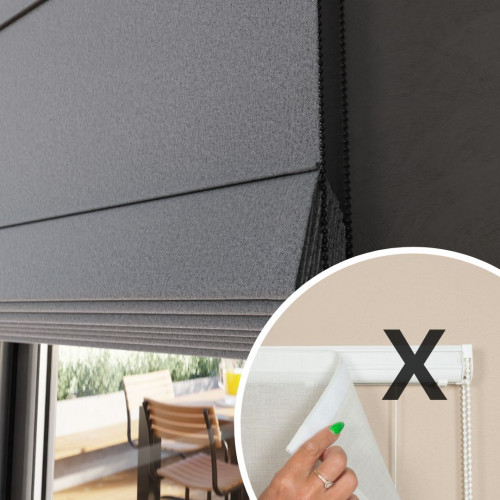 Materiał do mechanizmu rolety rzymskiej 100% zaciemniający szary - szyta na wymiar