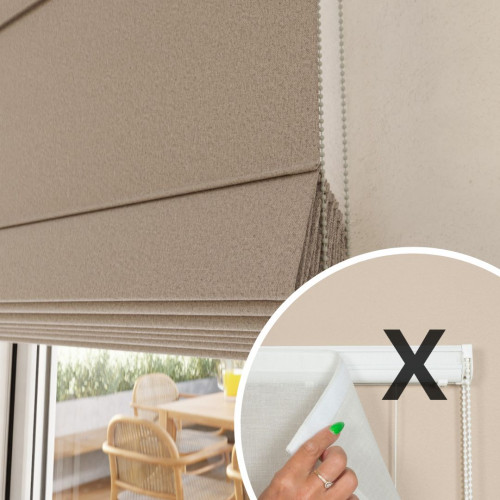 Materiał do mechanizmu rolety rzymskiej 100% zaciemniający kolor jasny beżowy - szyta na wymiar