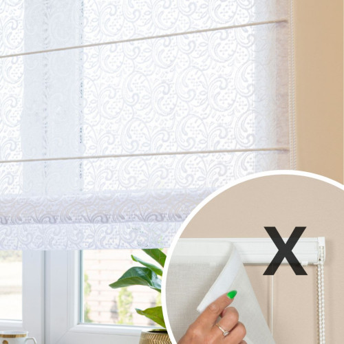 Materiał firanowy do mechanizmu rolety rzymskiej wzór po całości - szyty na wymiar