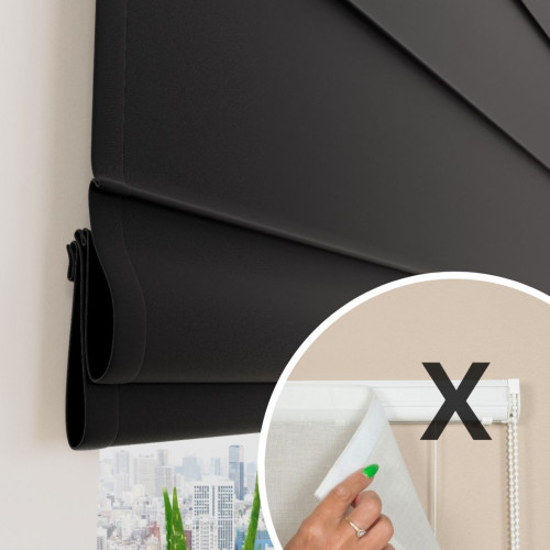 Materiał do mechanizmu rolety rzymskiej wysokość 240 cm kolor czarny - szyty na wymiar