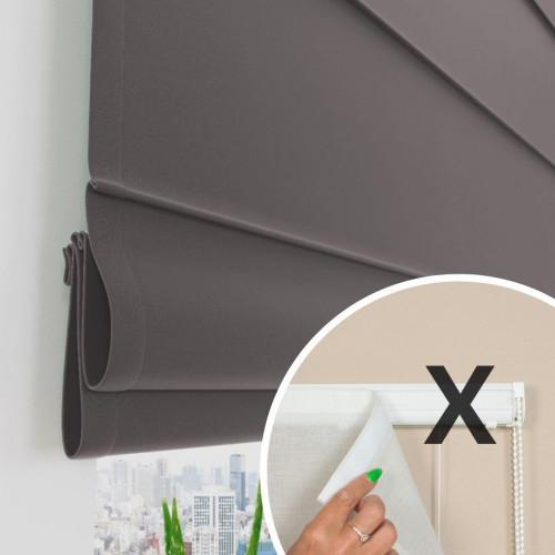 Materiał do mechanizmu rolety rzymskiej wysokość 240 cm kolor stalowy szary - szyta na wymiar