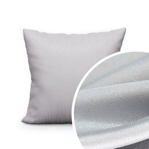 Poszewka dekoracyjna z tkaniny wodoodpornej z dodatkiem metalizowanej przędzy, kolor jasny szary, rozmiar 40x40 cm, Emma