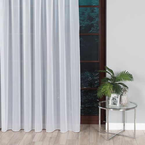 Gładka długa firana, woal, kolor off-white, wysokość 330 cm - sprzedawana na metry