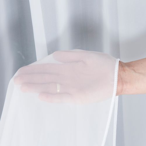 Firana woalowa gładka z obciążnikiem kolor biały, wysokość 330 cm, 000101 - sprzedawana na metry