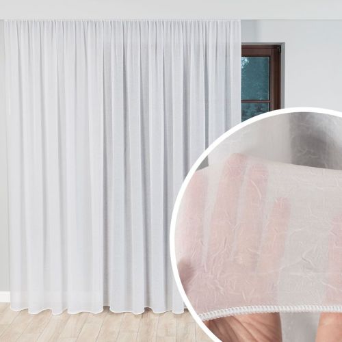 Firana woal kreszowany z obciążnikiem kolor biały, wysokość 275 cm, 000101 - sprzedawana na metry