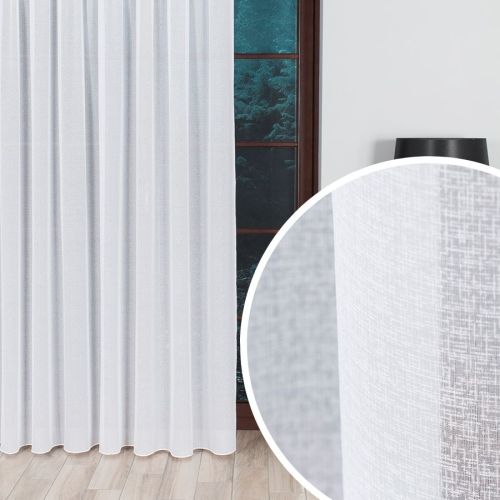Gładka firana francuski woal sable na ślizgach, kolor off-white,  wysokość do 330 cm - szyta na wymiar