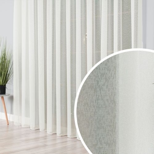 Kremowa firanka na markizecie z obciążnikiem, wysokość 330 cm - sprzedawana na metry