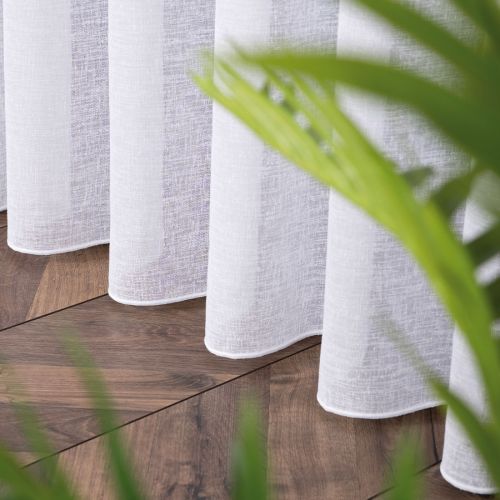  PREMIUM ALLURE Firanka wykończona ołowianką, wysokość 300 cm, kolor biały - sprzedawana na metry