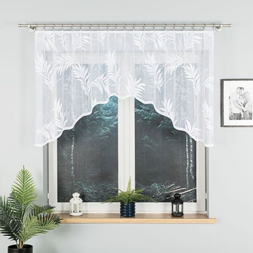 Firanka żakardowa gotowa, kolor biały, szerokość 250 x wysokość 100 cm, Kaja
