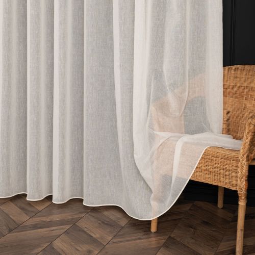  PREMIUM ALLURE Firanka wykończona ołowianką, wysokość 300 cm, kolor naturalny beżowy - sprzedawana na metry