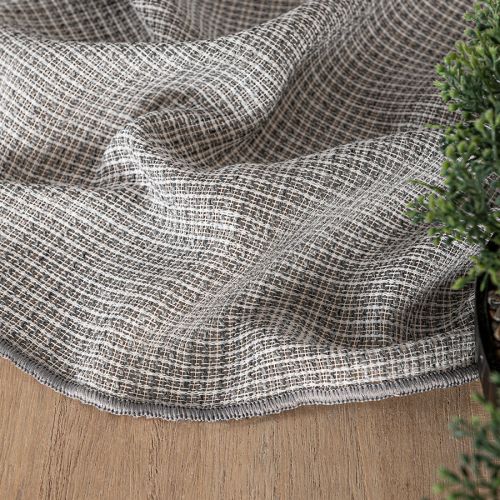 Długa firana do salonu z efektem bukli, kolor ciemny szary, wysokość 300 cm - sprzedawana na metry