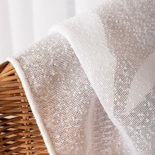 Długa firanka do salonu, zagęszczona siateczka w kropki, kolor biały, wysokość 300 cm, Kropkowa elegancja - sprzedawana na metry