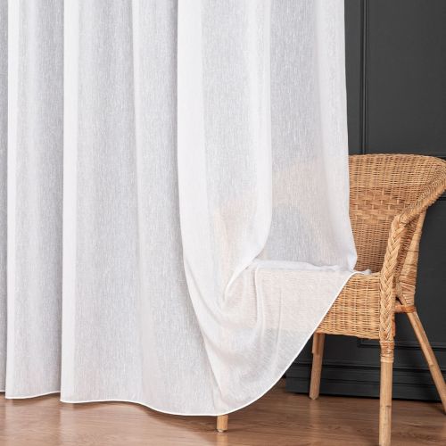 Elegancka firanka do salonu z deszczykiem po całości, kolor biały, wysokość 300 cm - sprzedawana na metry
