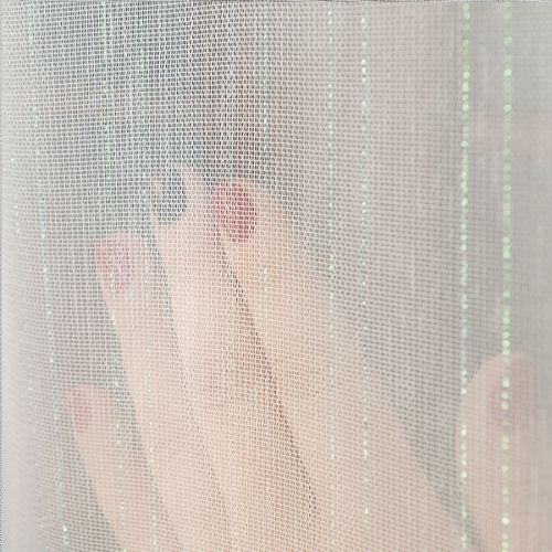 Biała firana z neonową nitką, wysokość 300cm z ołowianką