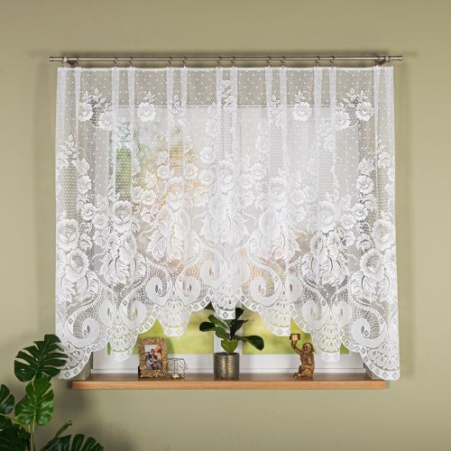 Krótka firanka gotowa żakardowa do salonu 300x160 cm, Adelajda