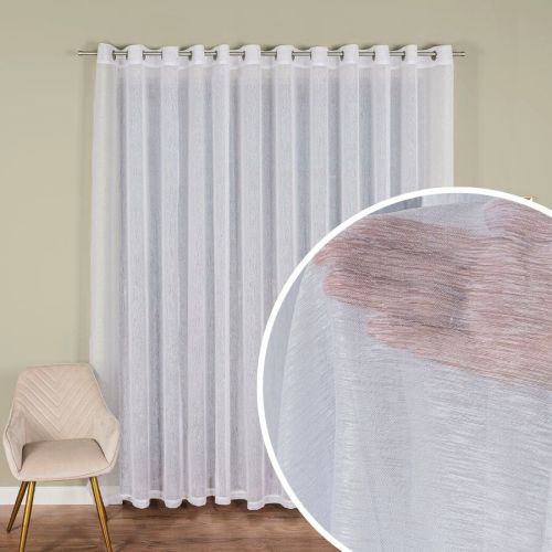 Firana gotowa z etaminy na przelotkach, kolor biały, oferowana w dwóch rozmiarach: 140x250 cm i 300x250 cm, 400001
