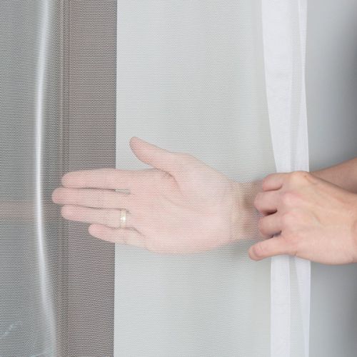 Kremowa firanka z greckiego tiulu o wysokości 315 cm - sprzedawana na metry