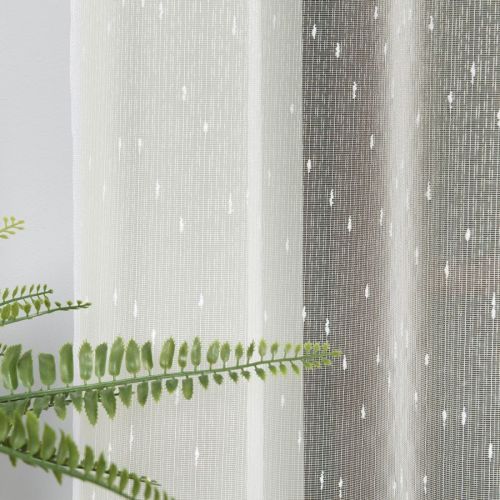 Gładka firana deszczyk z obciążnikiem kolor kremowy, wysokość 330 cm - sprzedawana na metry